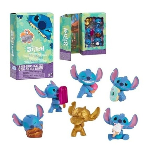 New Disney Stitch Feed Me 6-piece Premium Collectible Figure Set Sealed Lilo - Picture 2 of 5